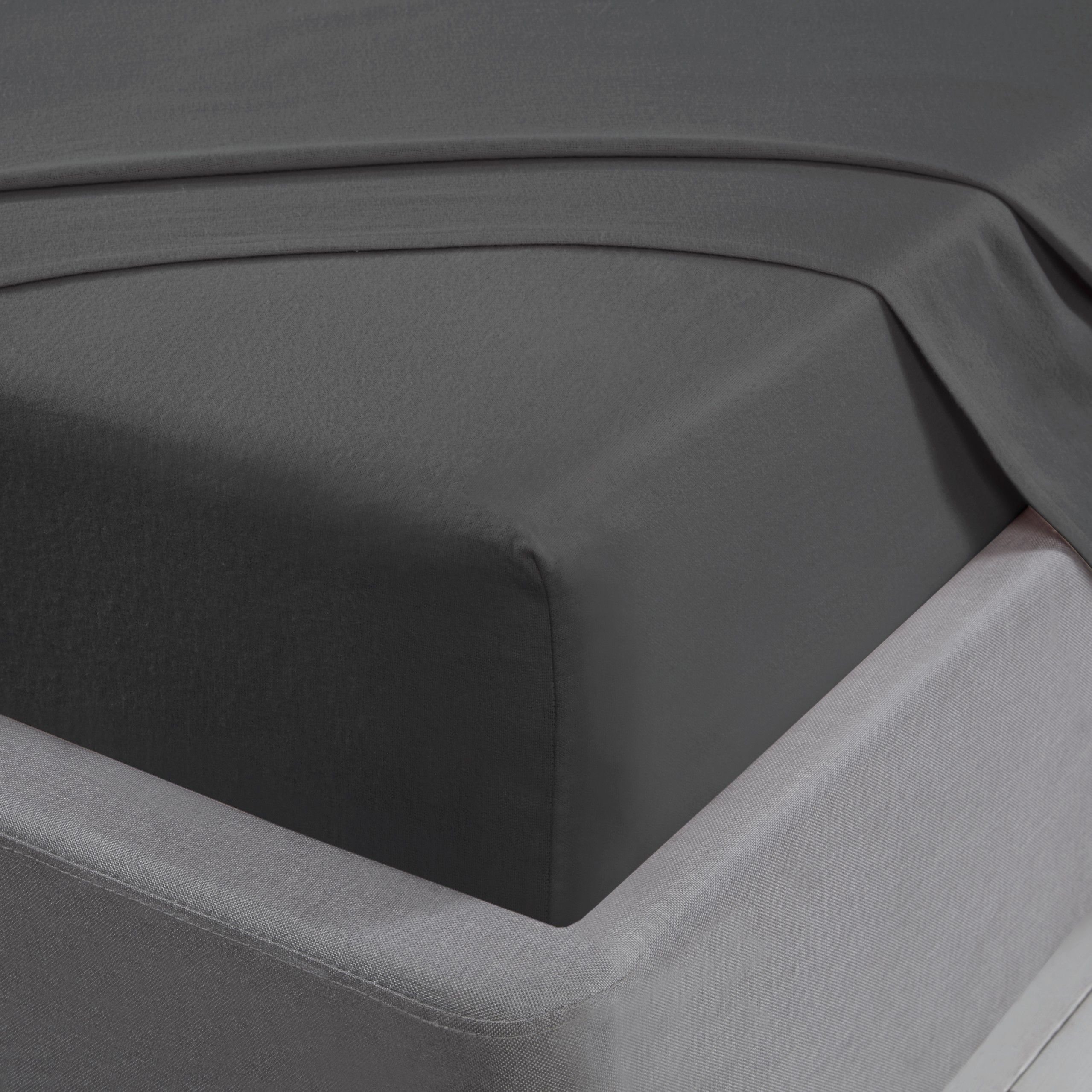 Smart Living 100% Brushed Cotton Flannelette Luxury 35cm Deep Fitted Sheet in Charcoal