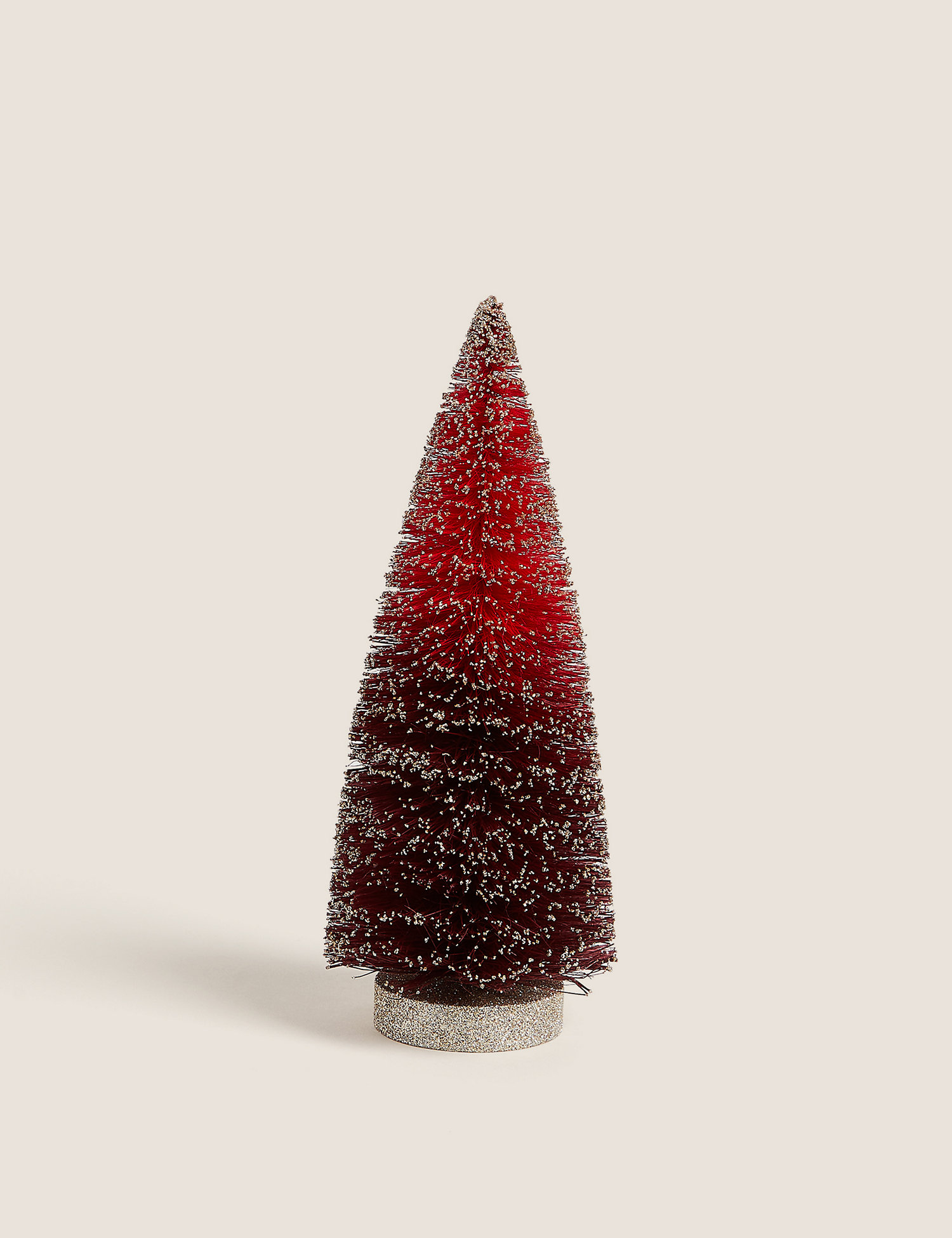 M&S Large Red Glitter Tree Room Decoration, Red