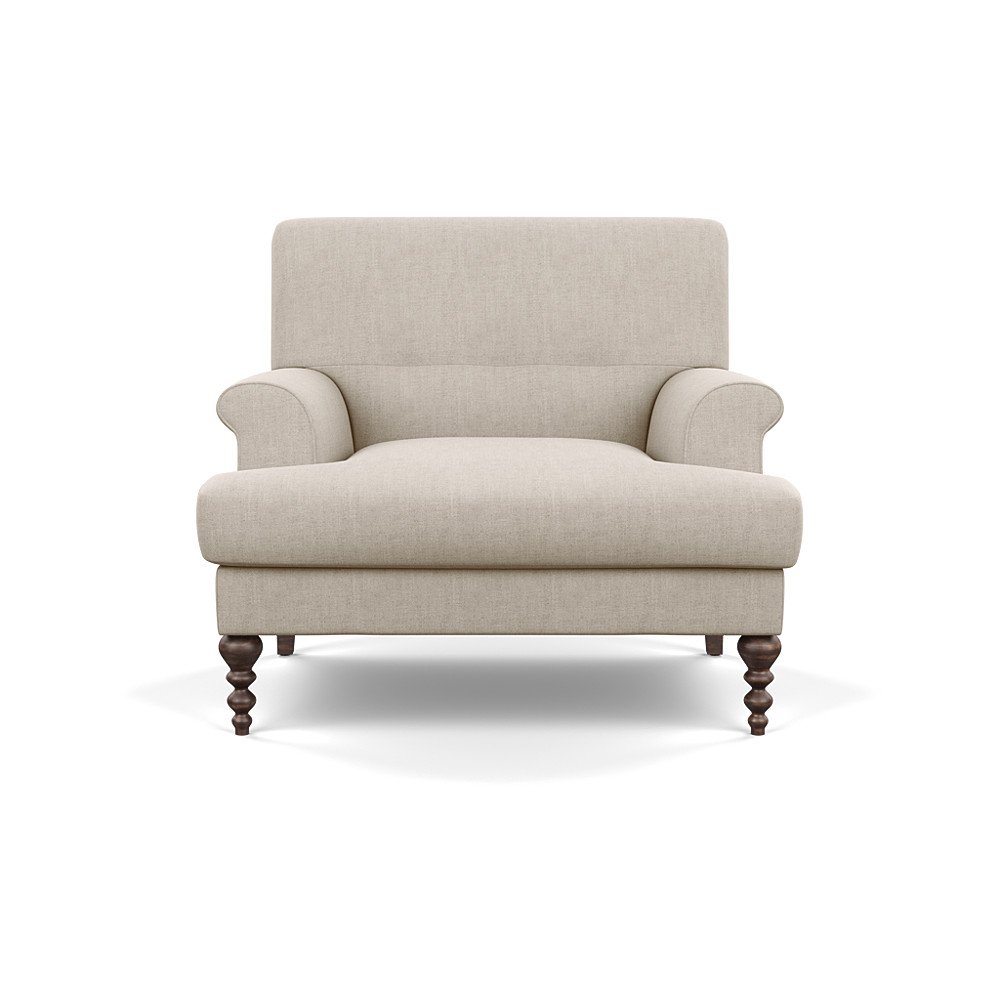 SCP Oscar Formal Armchair Broad Weave Putty Walnut Feet