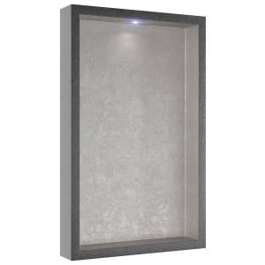 Concept Pre-finished Metallic Aluminium Effect Recessed Bathroom Storage Unit 420 x 350 x 180mm