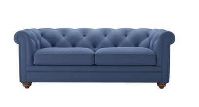 Patrick 2.5 Seat Sofabed in Oxford Blue Brushed Linen Cotton - sofa.com