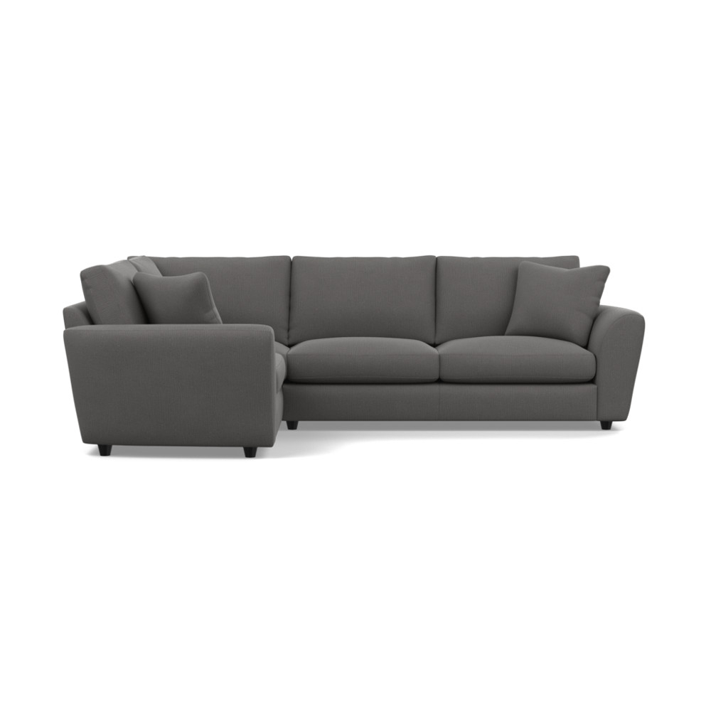 Heal's Snooze Left Hand Facing Corner Sofa Smart Linen Mix Grey Black Feet