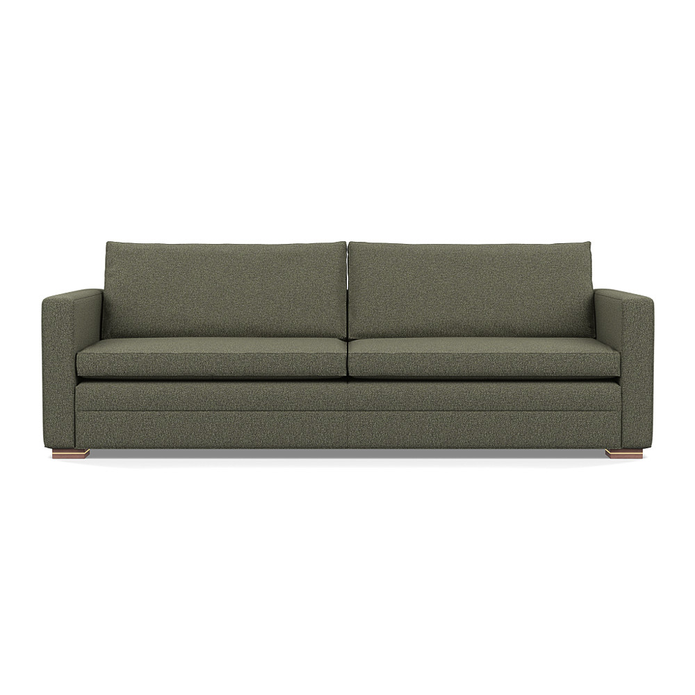 Heal's Palermo 5 Seater Sofa Loop Boucle Forest Brass/Walnut Feet
