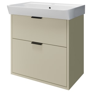 Wickes Nova Sage Green Wall Hung Vanity Unit & Easton Basin - 635 x 600mm