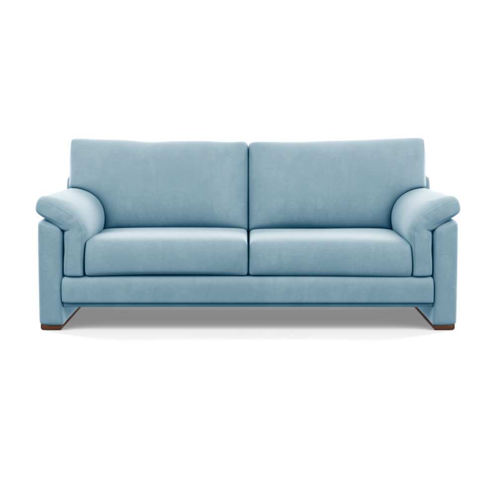 Heal's Paris 3 Seater Sofa Varese Velvet Sky Walnut Feet