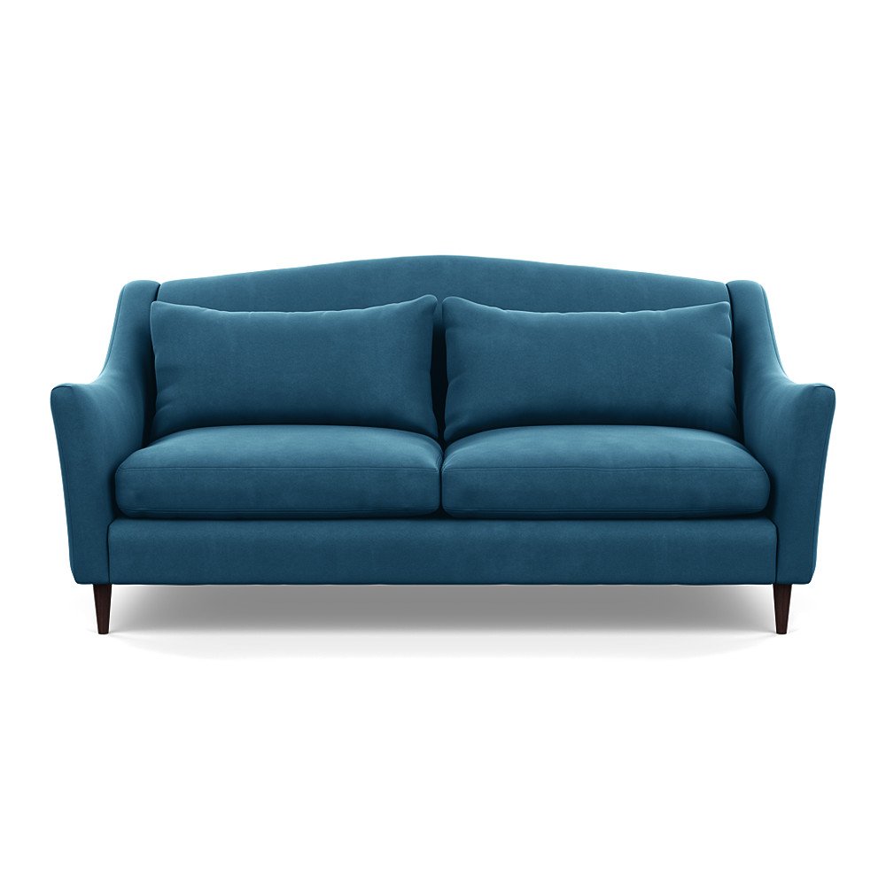 Heal's Somerset 3 Seater Sofa Varese Velvet Delft Dark Stain
