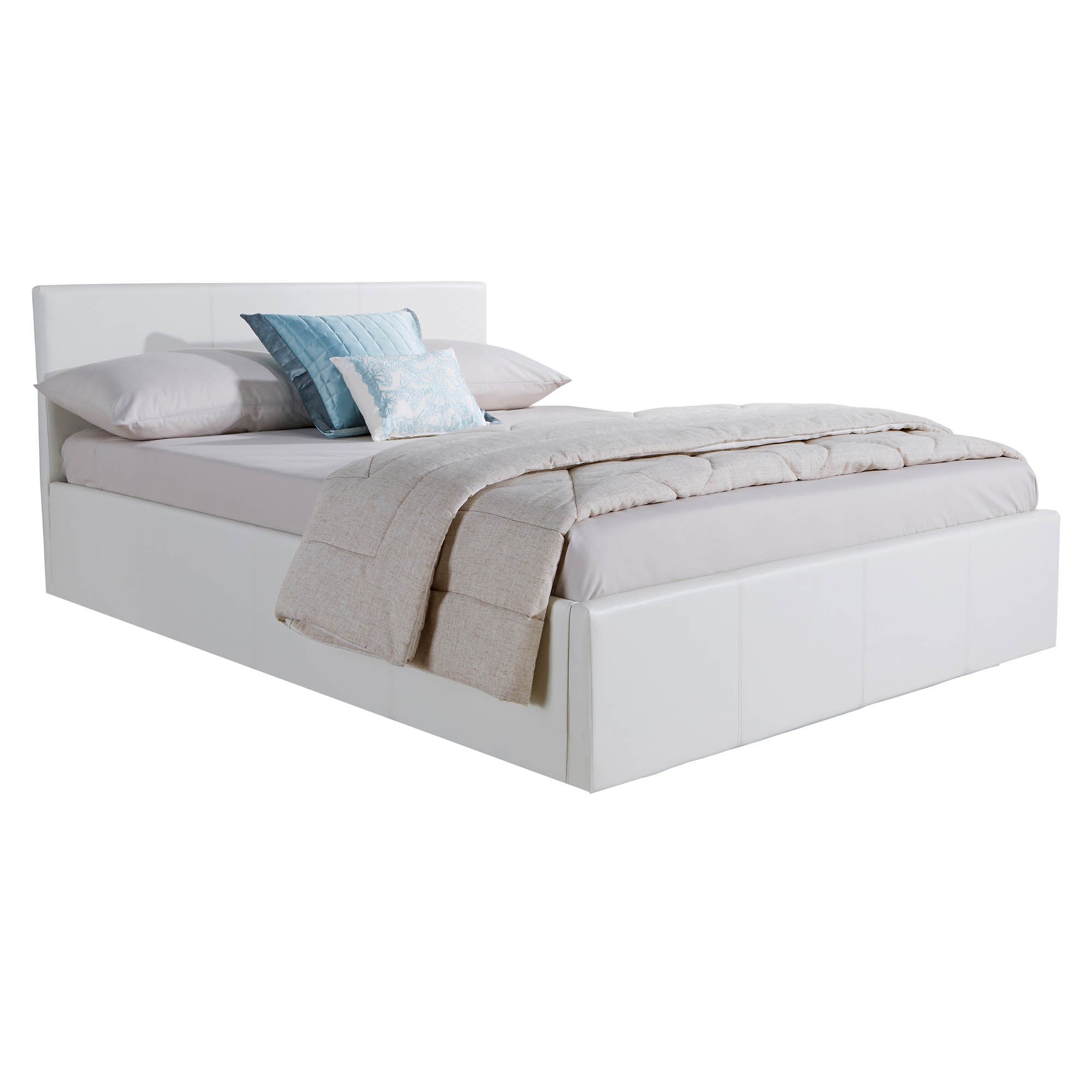 Seattle Ottoman Storage White Bed Frame White