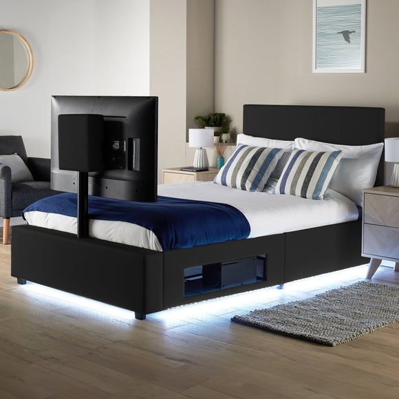XR Living Ava TV Bed with LED Lights and TV Mount