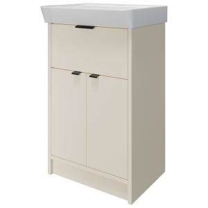 Wickes Nova Angora Grey Freestanding Vanity Unit & Easton Basin - 835 x 600mm