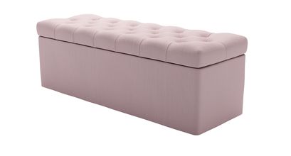 Valentin Storage Bench in Powder Pink Brushed Linen Cotton - sofa.com