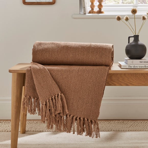 Jenson Herringbone Throw Blanket 130cm x 180cm