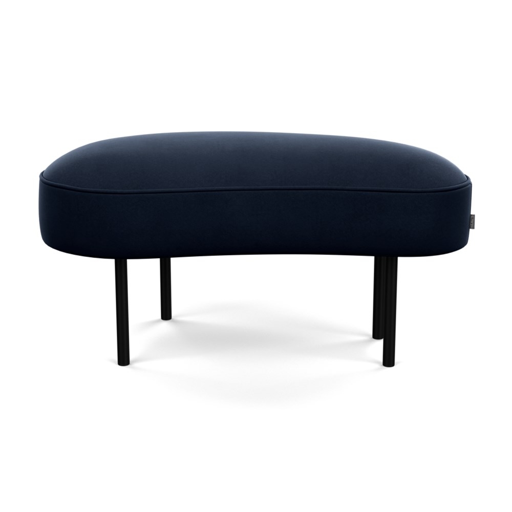 Heal's Isola Small Ottoman Nobilis Velvet Night Black Feet