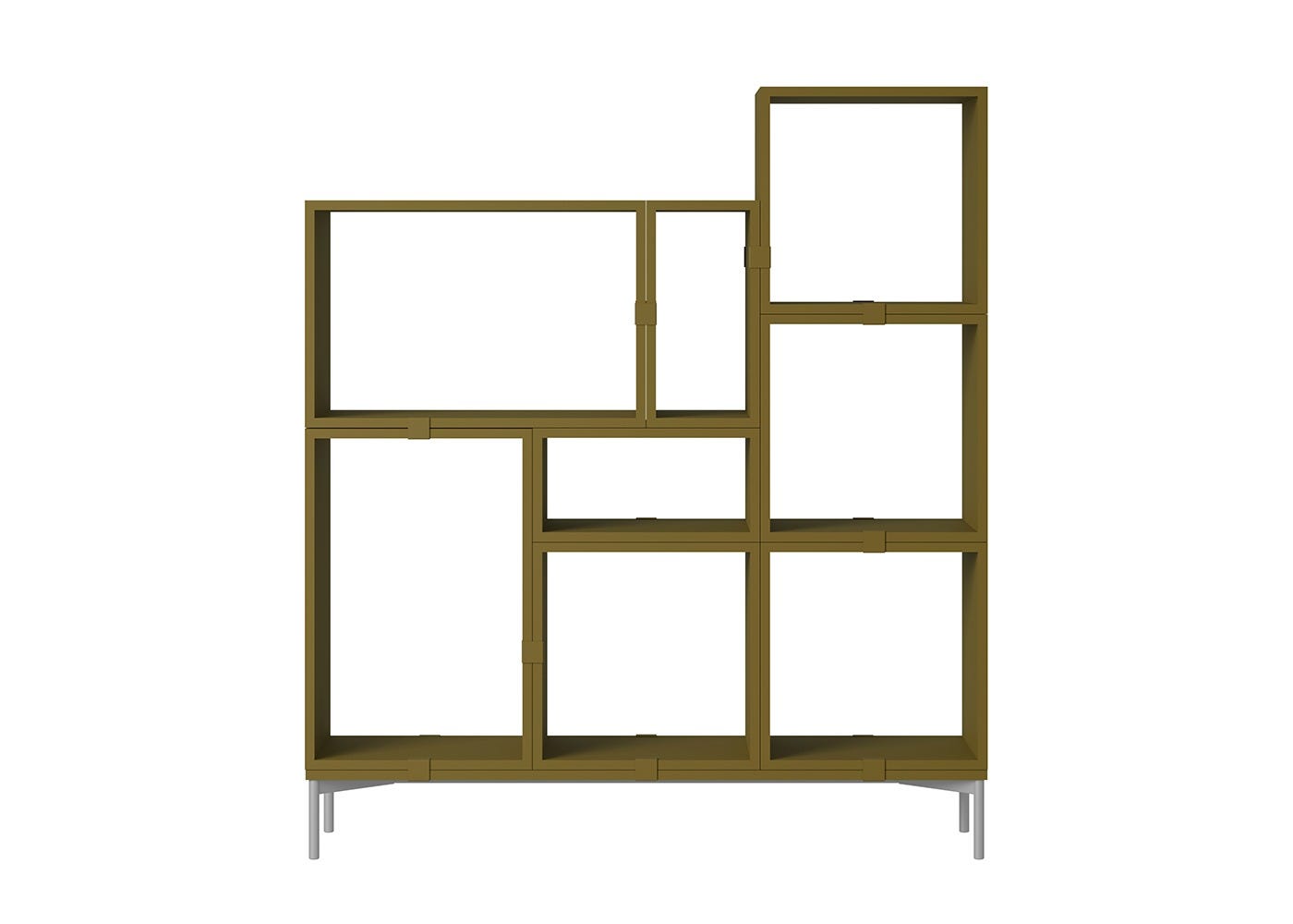 Muuto Stacked Storage System Bookcase Configuration 5 Brown Green