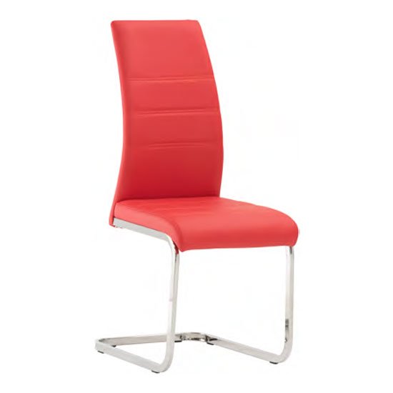 Soho Faux Leather Dining Chair In Red