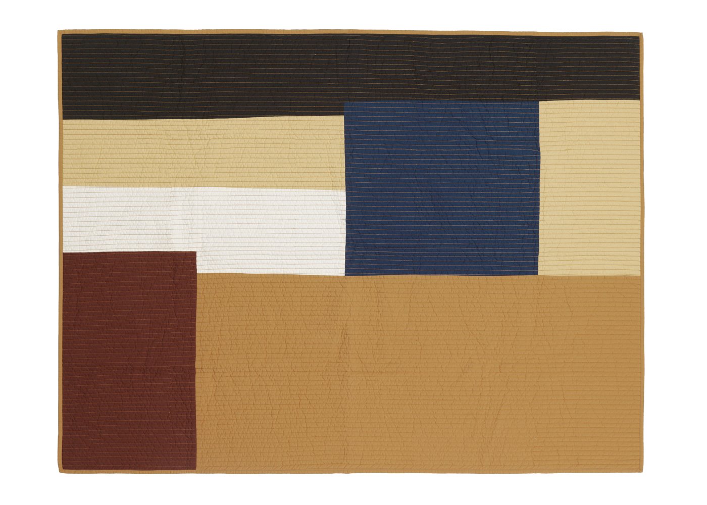 ferm LIVING Shay Patchwork Quilt Mustard 130 x 180cm