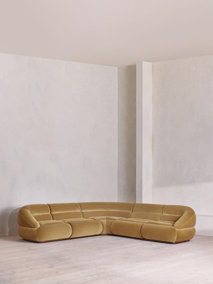 Edison Modular Sofa, Corner Sofa, Velvet, Camel