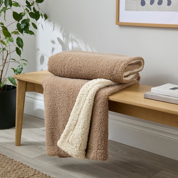 Mottled Sherpa Throw Blanket 130cm x 180cm