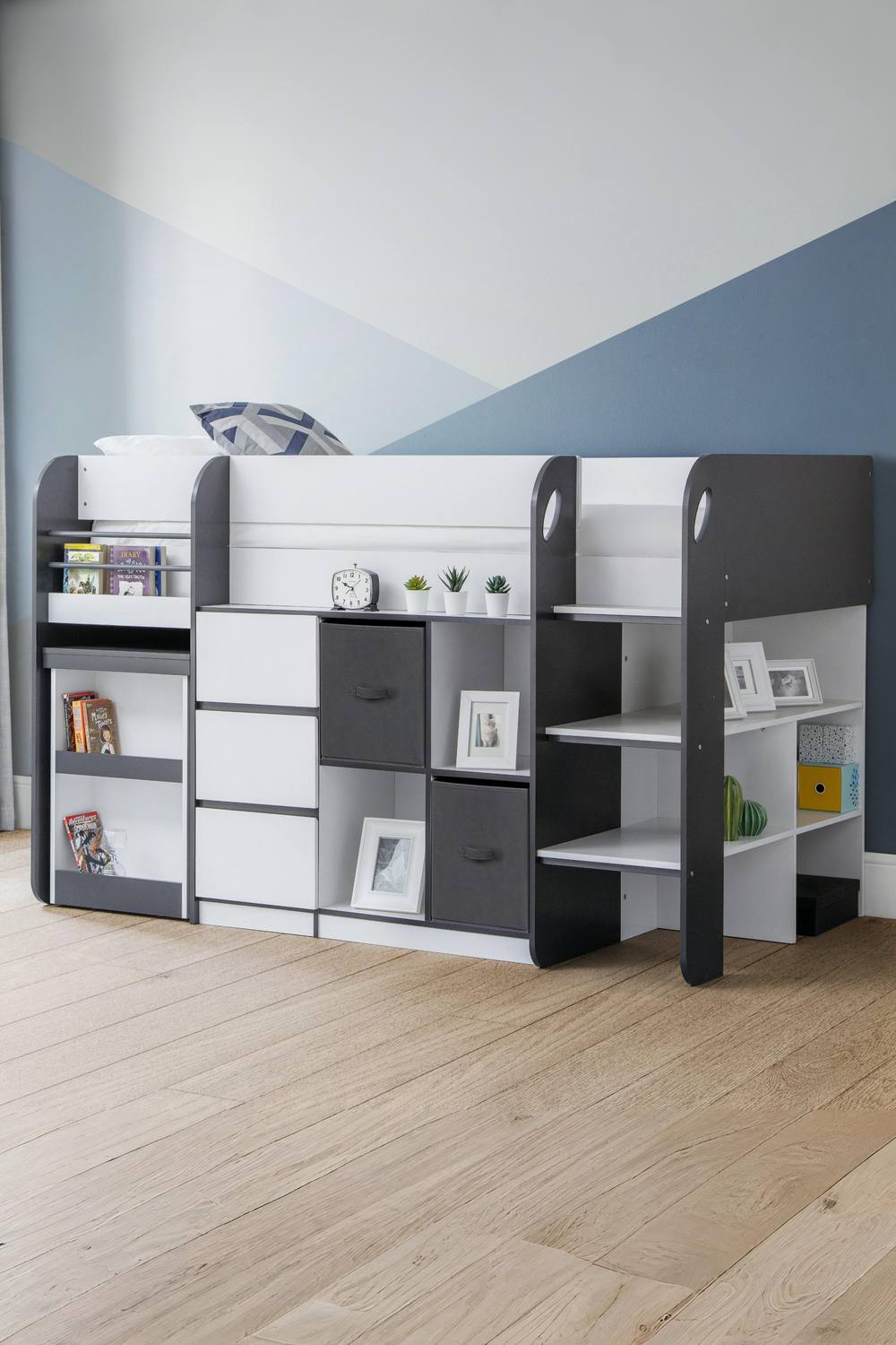 Julian Bowen Saturn Midsleeper Cabin Bed with Desk in White