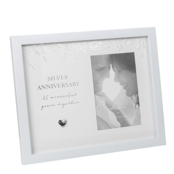 Amore Silver Wedding Anniversary Photo Frame
