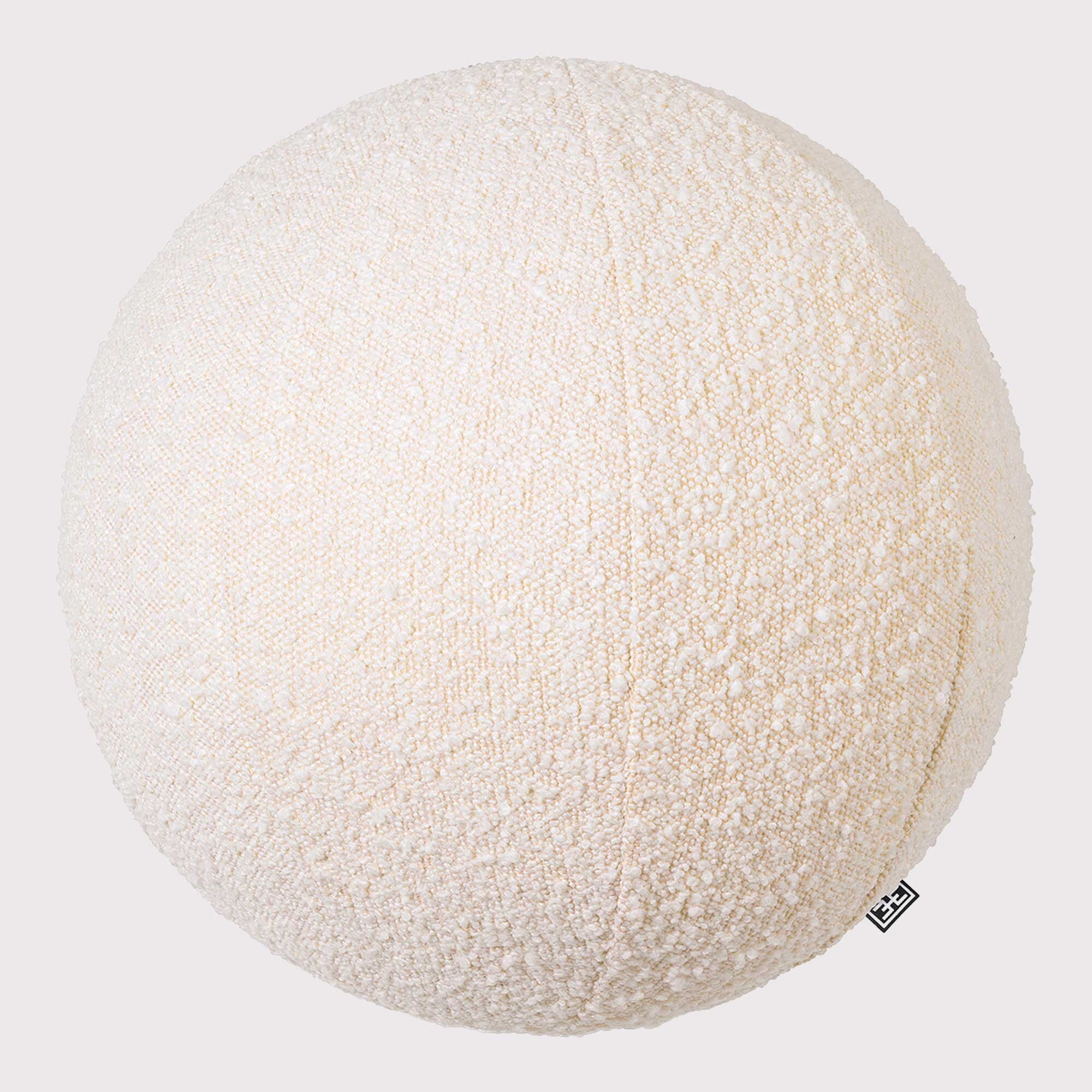 Eichholtz Palla Cushion L Boucl Cream, Round Fabric | Barker & Stonehouse