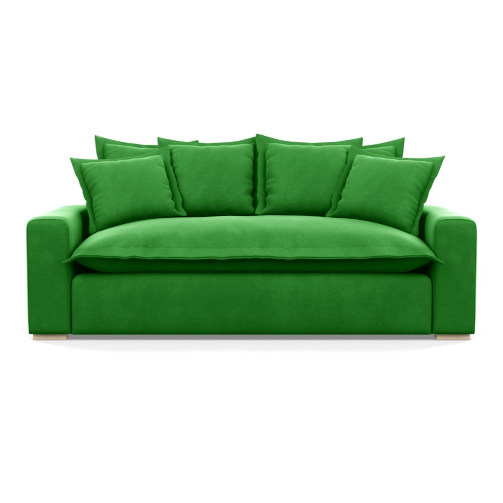 Heal's Brompton 3 Seater Sofa Varese Velvet Emerald Natural Feet