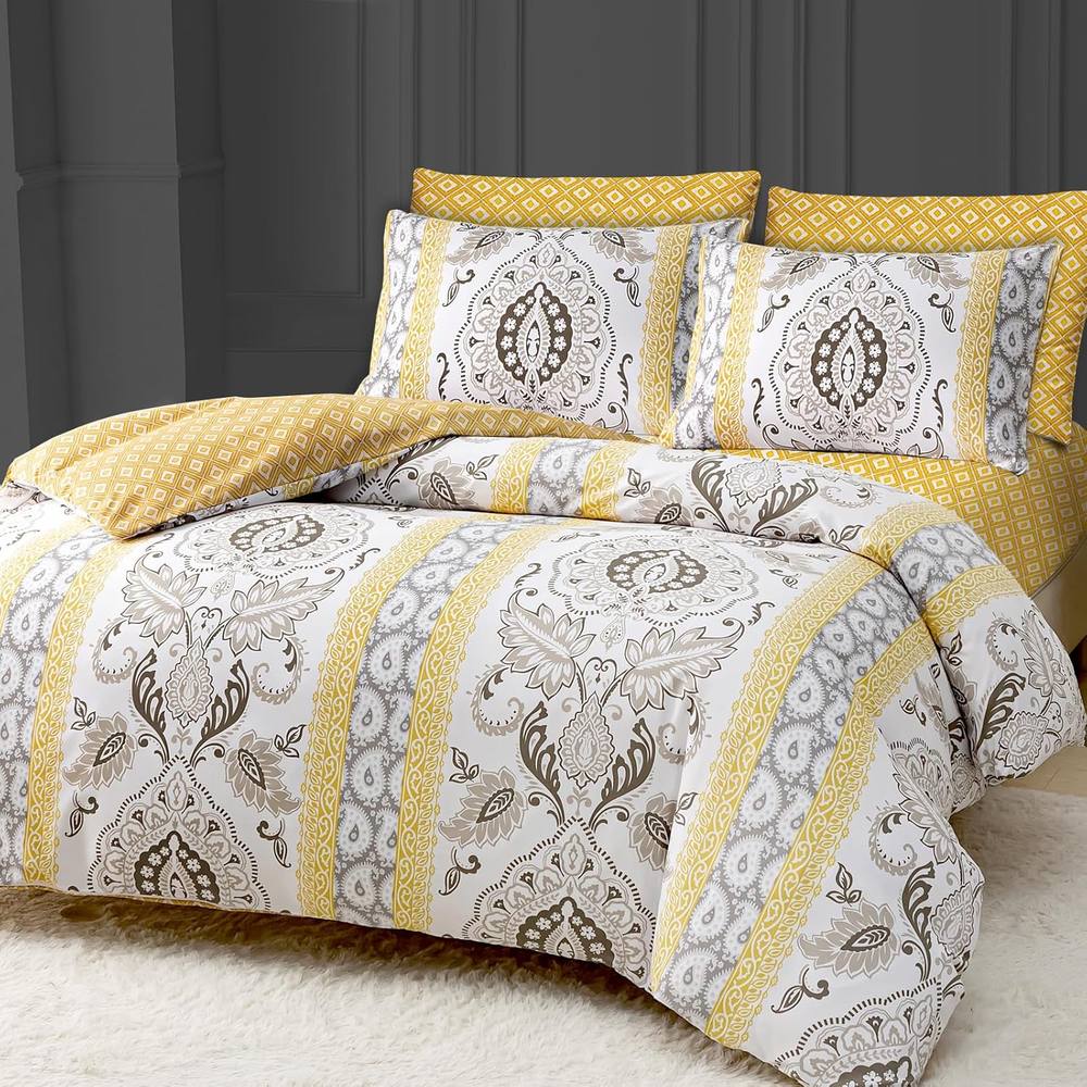 Grace Brushed Double Duvet Cover Supersoft with Zipper Closure in Beige
