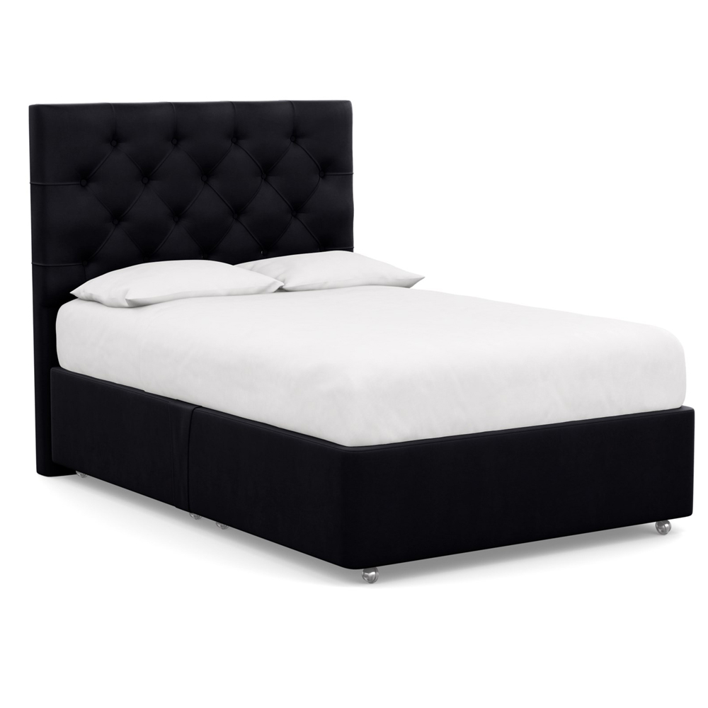 Heal's Heal's Deep Divan Double 2 Footend & 2 Continental Velvet Black