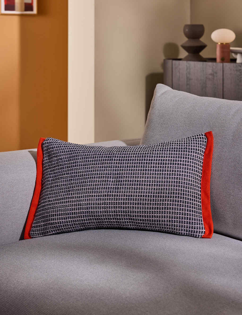 MADE Pure Cotton Cady Cushion Charcoal Mix