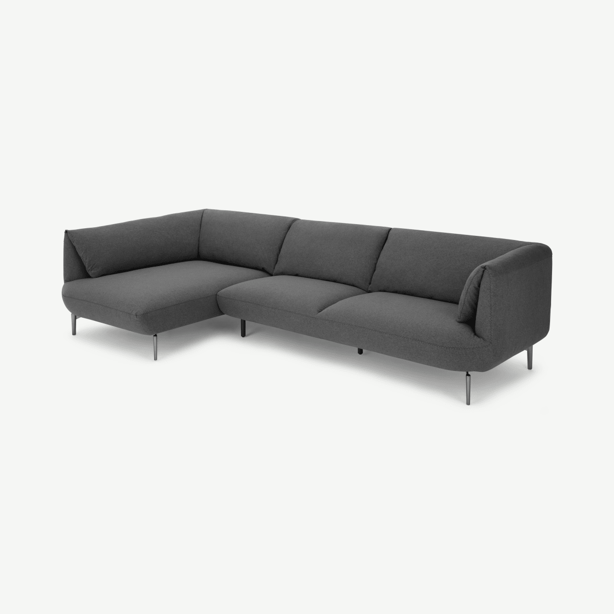 Inka Left Hand Facing Chaise End Corner Sofa, Marl Grey Fabric