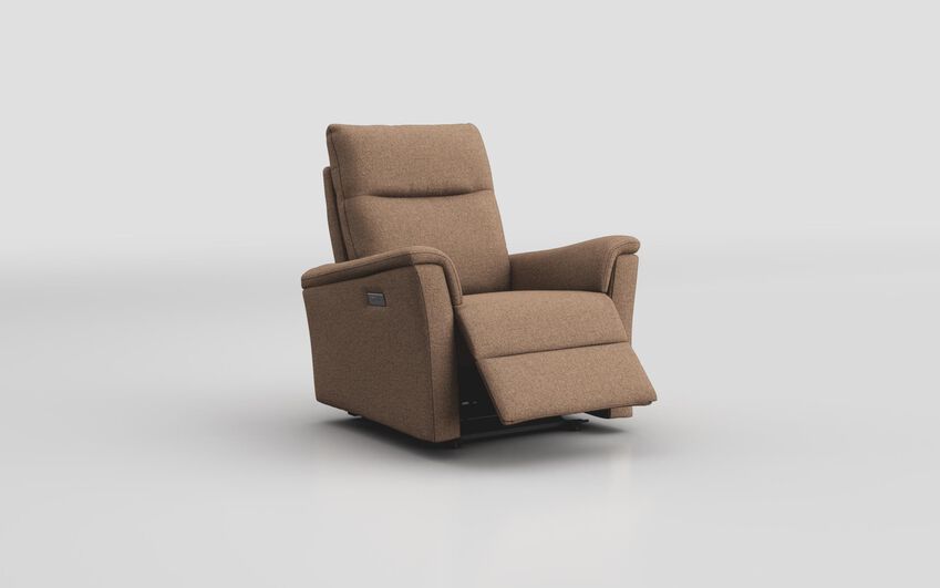 Brown Fabric Fusignano Power Recliner Chair