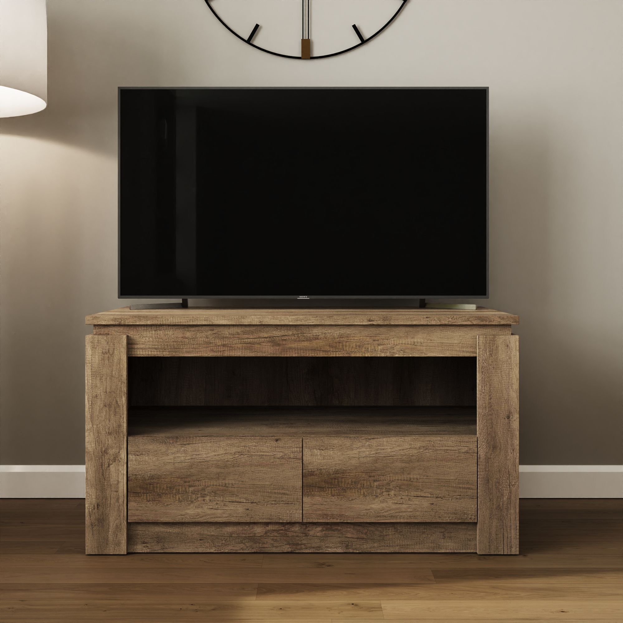 GFW Canyon 2 Drawer TV Unit in Brown