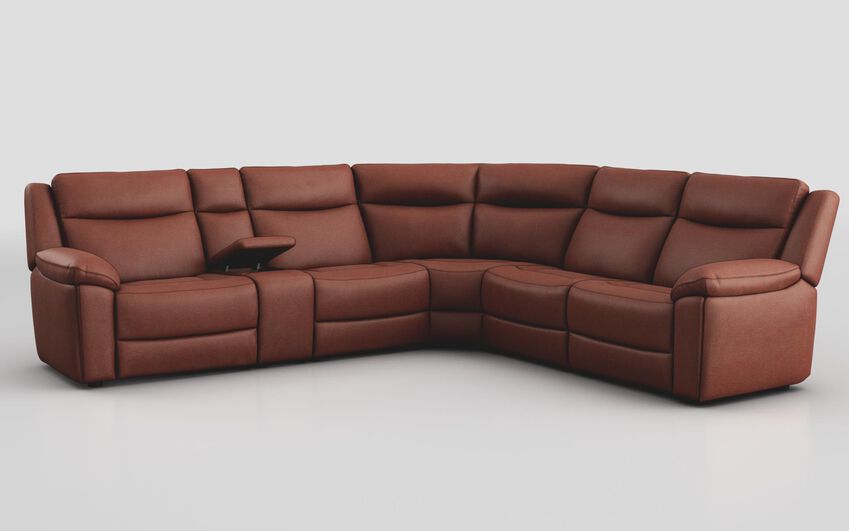 Brown Villa 3 Corner 3 Sofa with Console