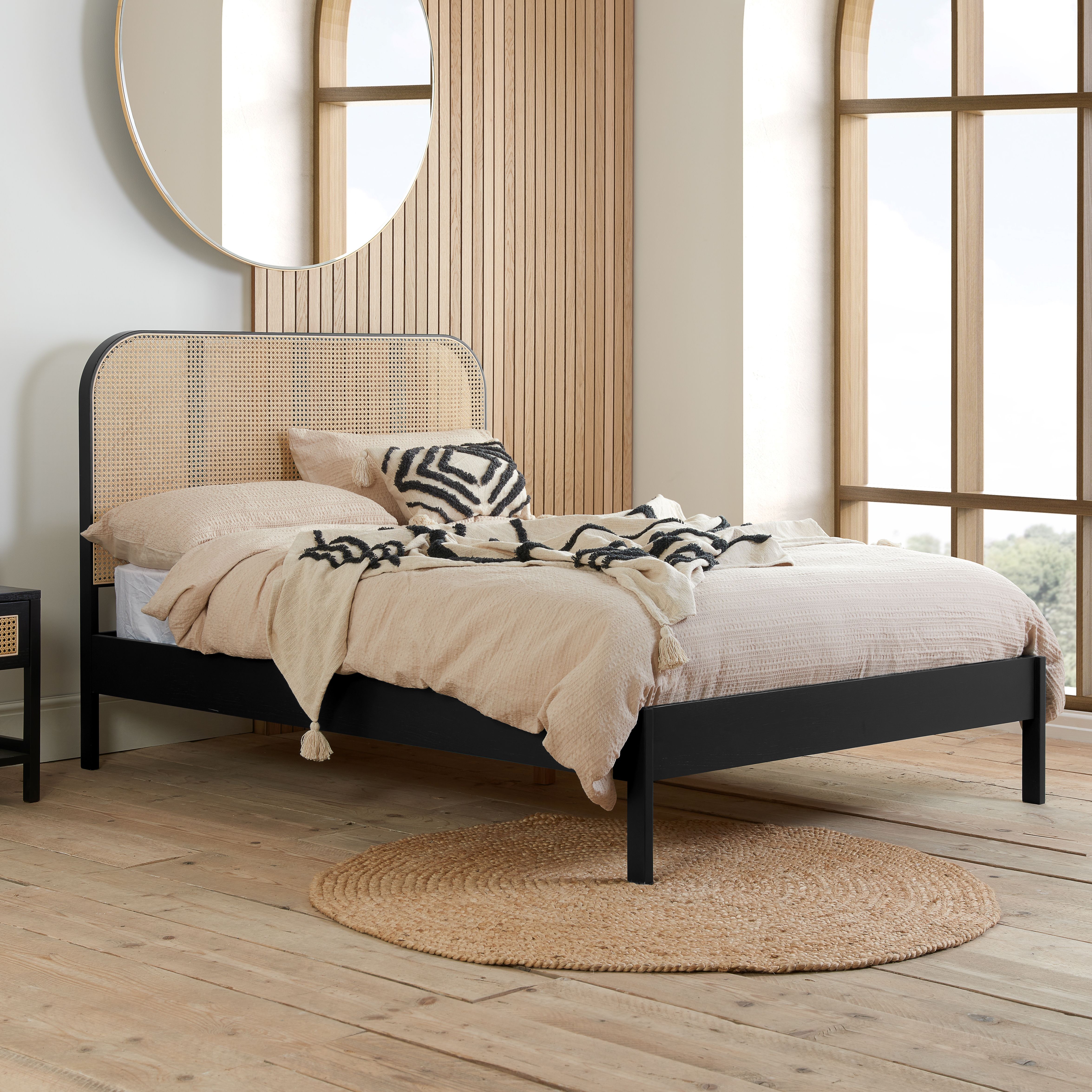 Birlea Rattan Bed Frame Margot Bedstead in Black
