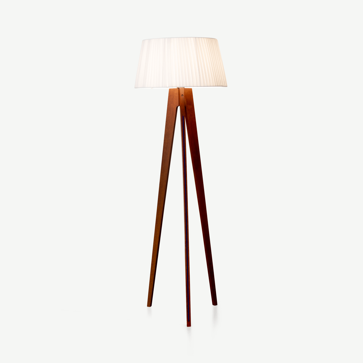 Miller Tripod Floor Lamp, Walnut and Navy