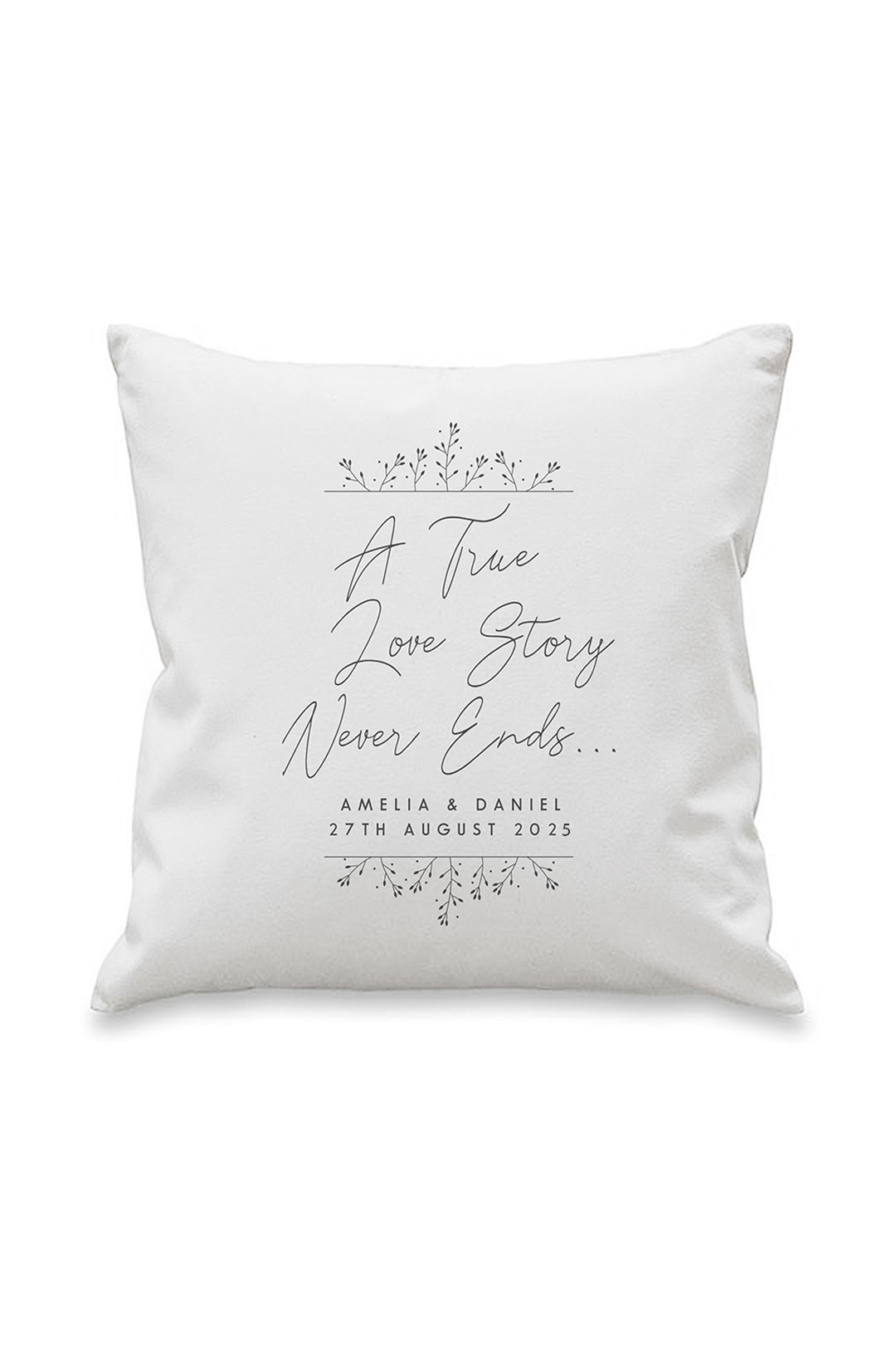 Personalised Memento Company Personalised True Love Story White Cushion