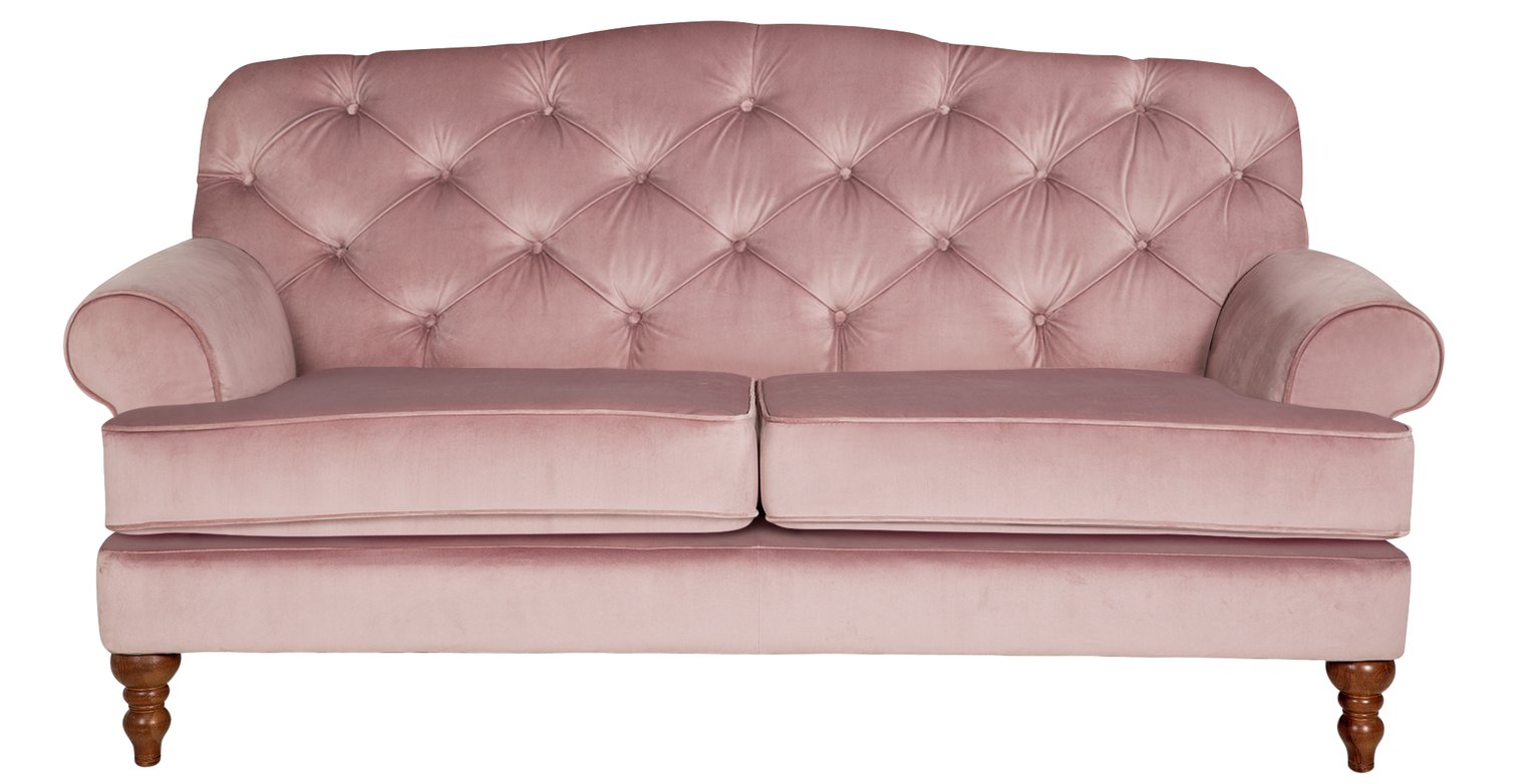 Habitat Valerie 2 Seater Velvet Sofa - Blush Pink