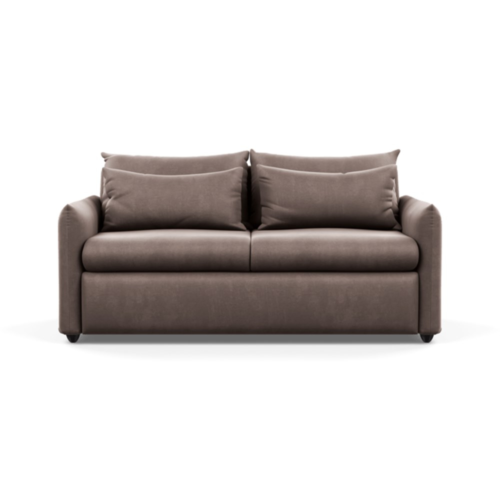 Heal's Pillow Sofa Bed Velvet Mink Black Feet