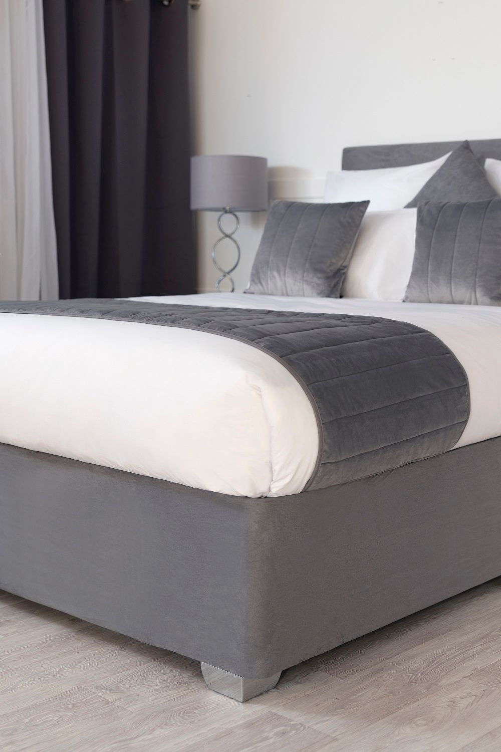 Belledorm Faux Suede Deep Base Wrap in Charcoal | Size: Super King