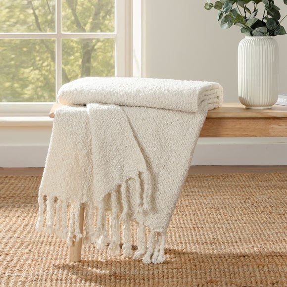 Lillie Boucle Throw Blanket, 130cm x 180cm