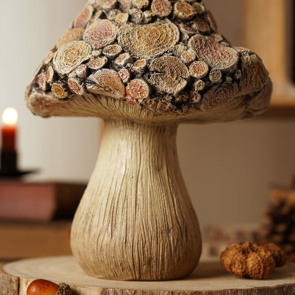 Country Living Wood Effect Mushroom Ornament