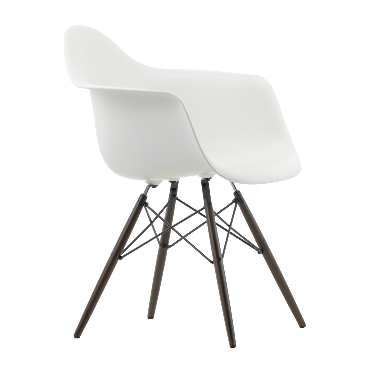 Vitra Eames DAW Armchair New Height White Dark Maple