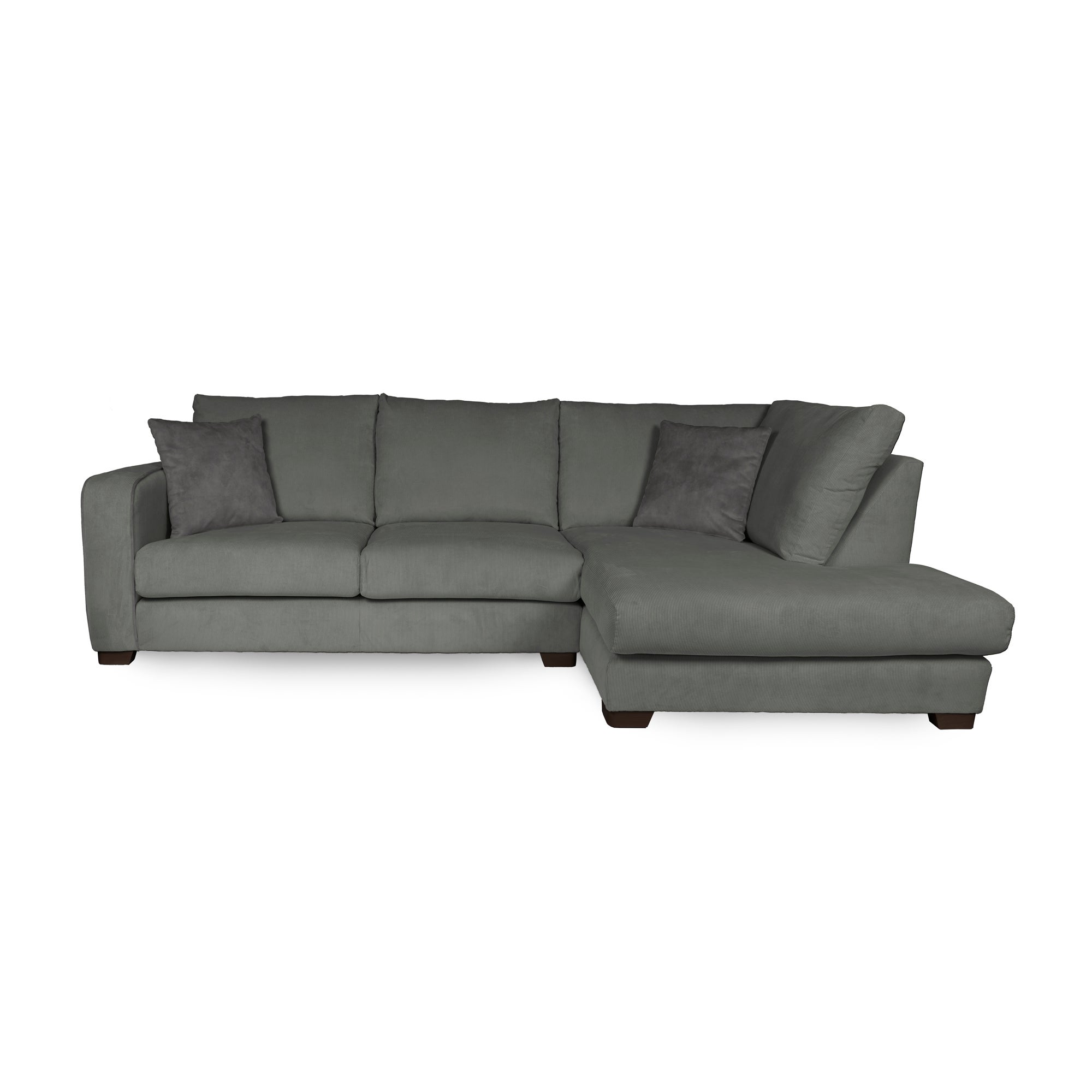 Carson Corduroy Right Hand Corner Sofa Grey