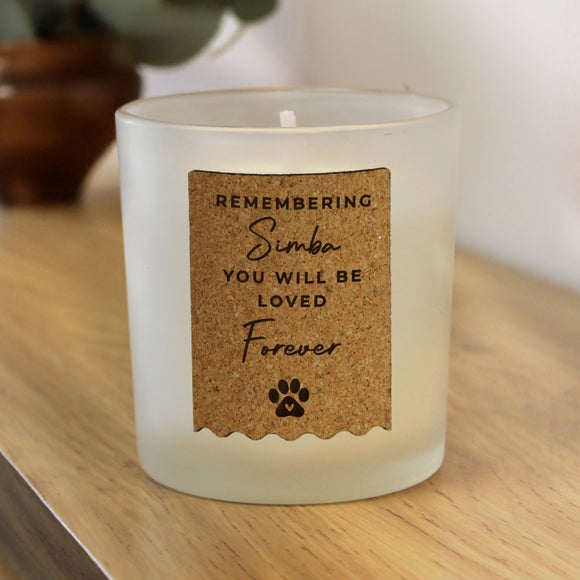 Personalised Paw Print Cork Label Candle