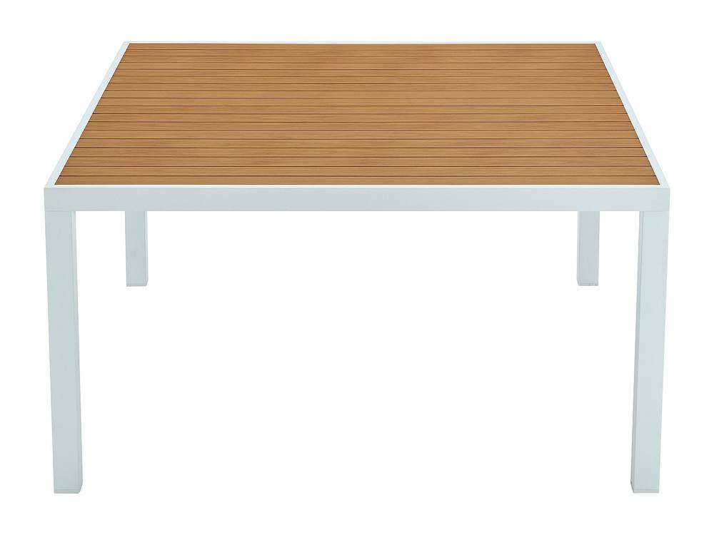 Vente-unique Aluminium Garden Dining Set: A Square Table W.22 Cm & 8 Stackable in White 6