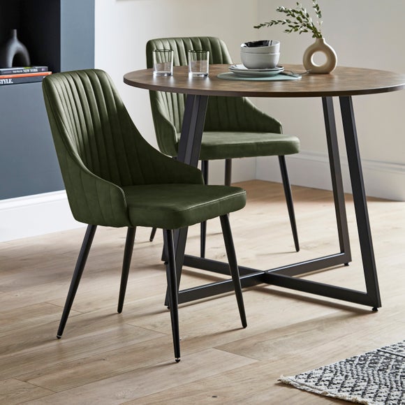 Shea Set of 2 Dining Chairs, Faux Leather