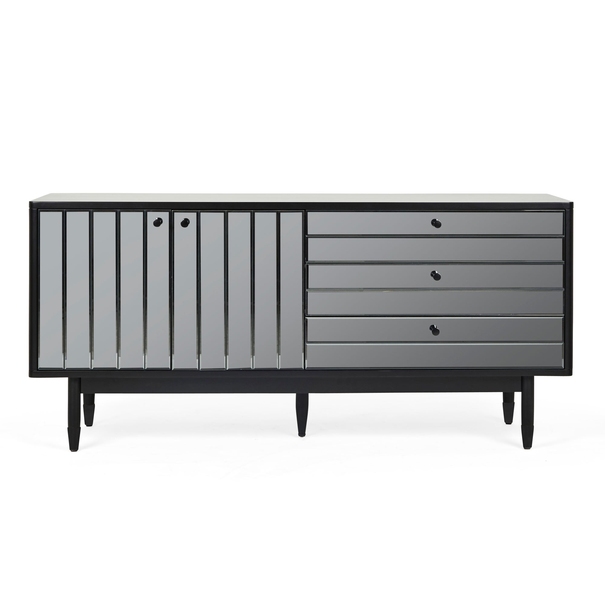 Loren Mirrored Large Sideboard Black