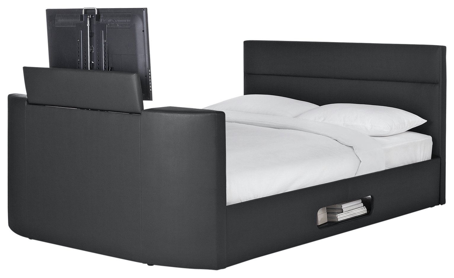 Habitat Gemini Superking TV Bed Frame - Black