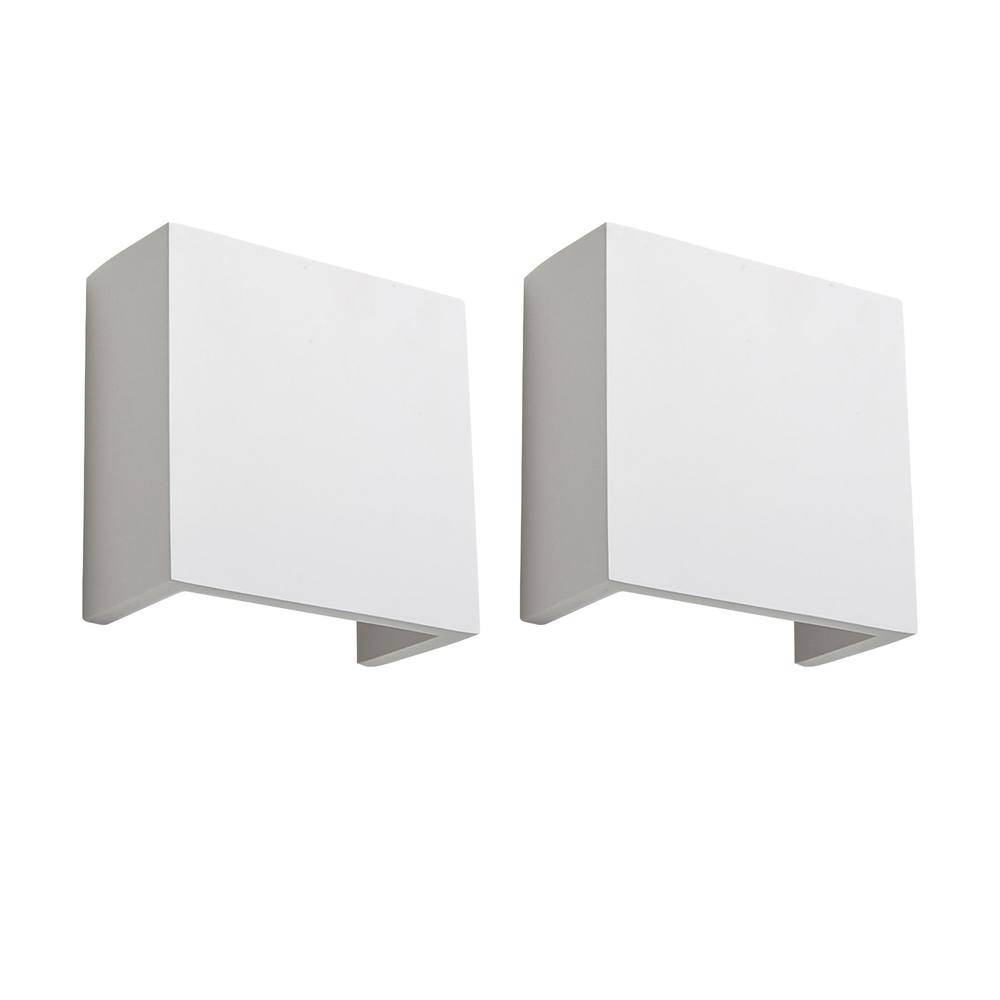 First Choice Lighting Set of 2 Michele - White G9 Plaster Wall Lights
