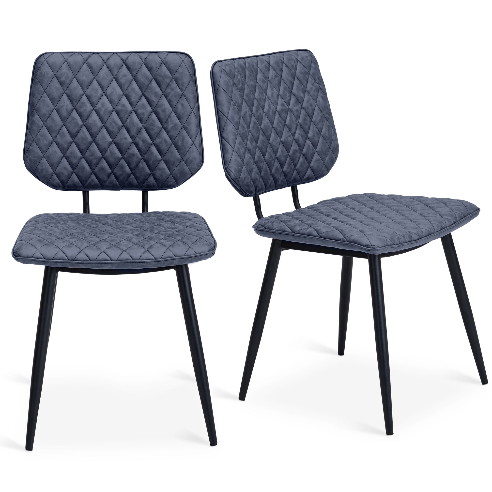 Austin Set Of 2 Dining Chairs Grey PU Leather Grey