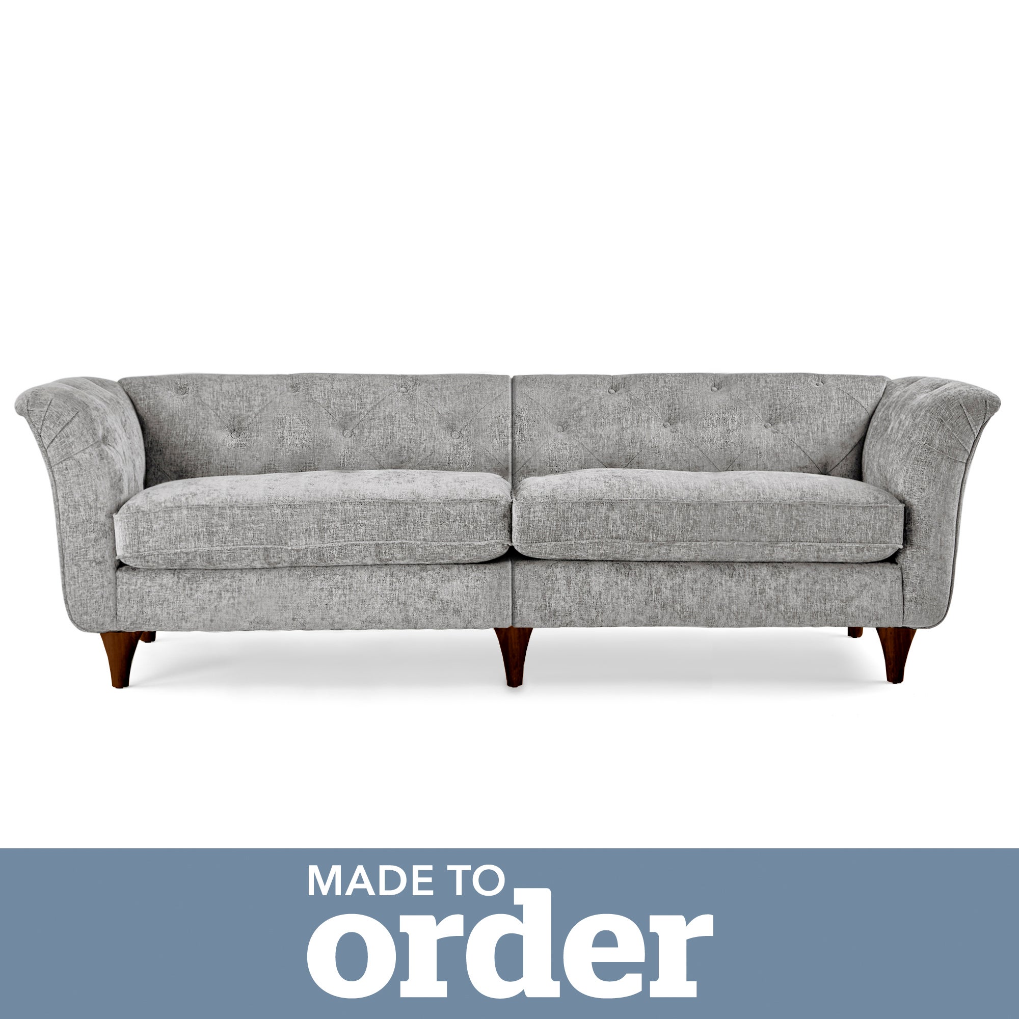 Jaipur 4 Seater Sofa Luxury Chenille Grey
